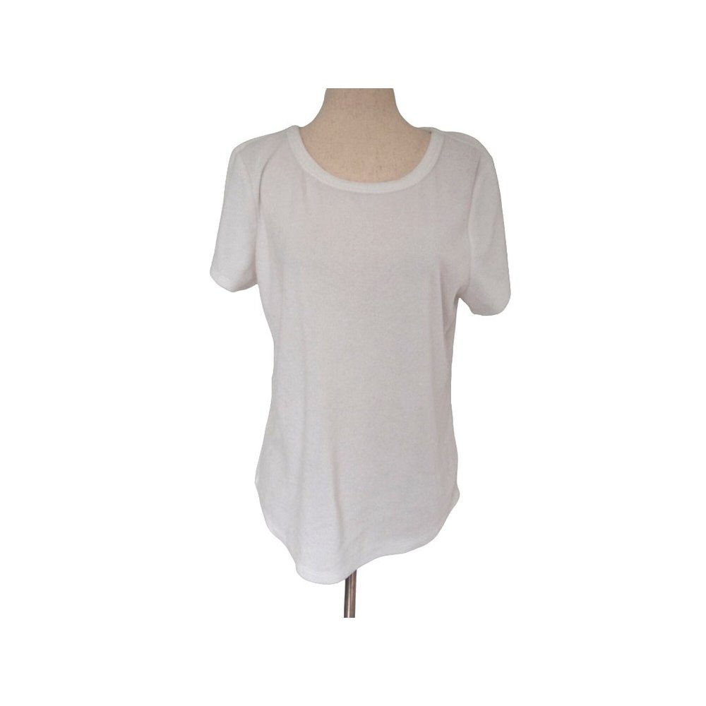 Anthropologie White Short Sleeve Tee Size L